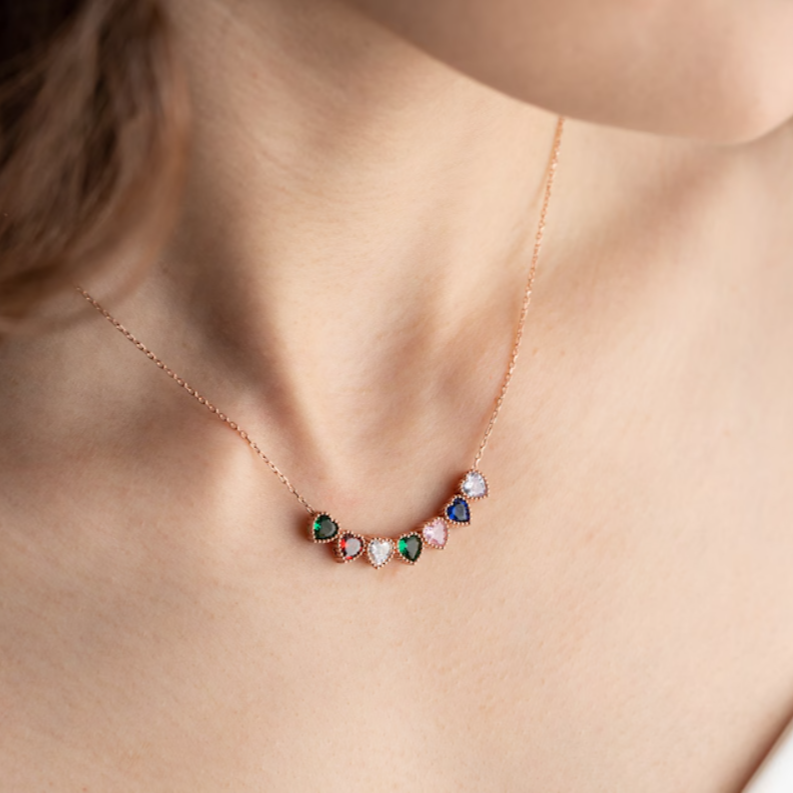 Optional Birthstone Shape Birthstone Necklace