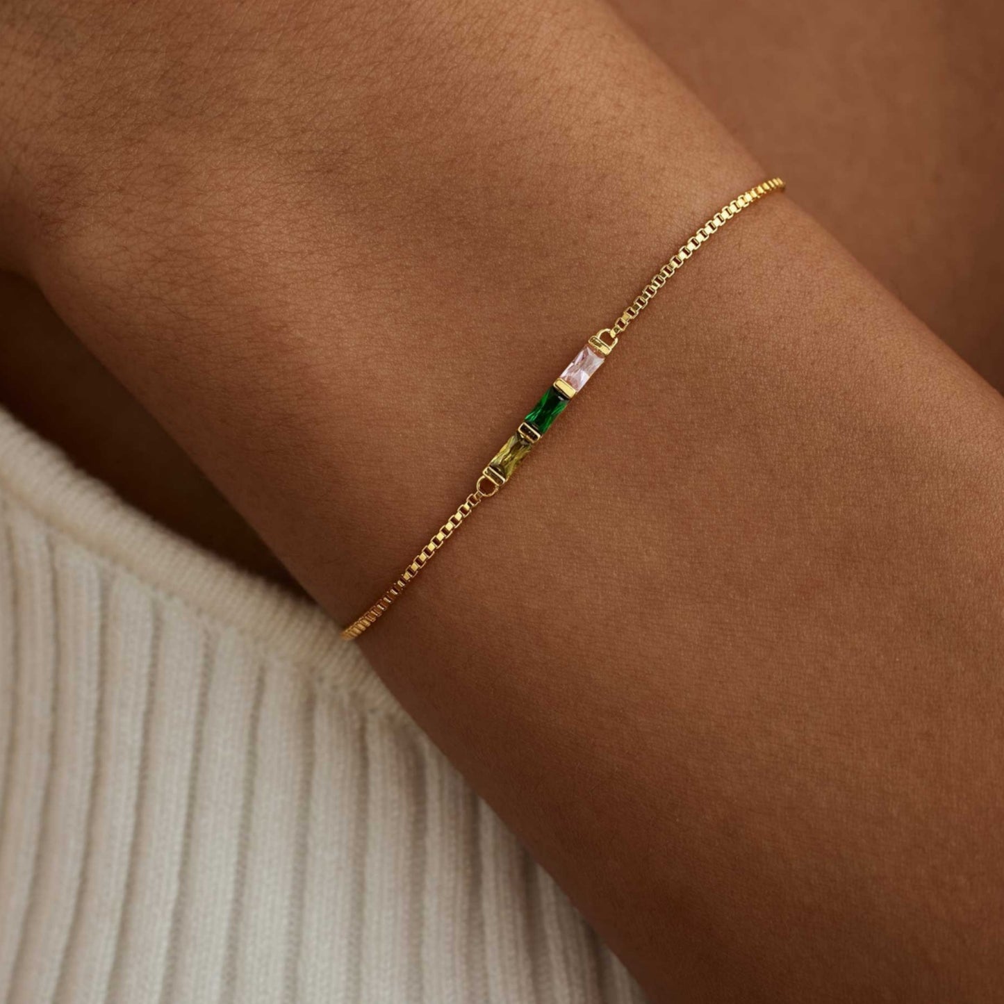 14k Gold Birthstone Bracelet