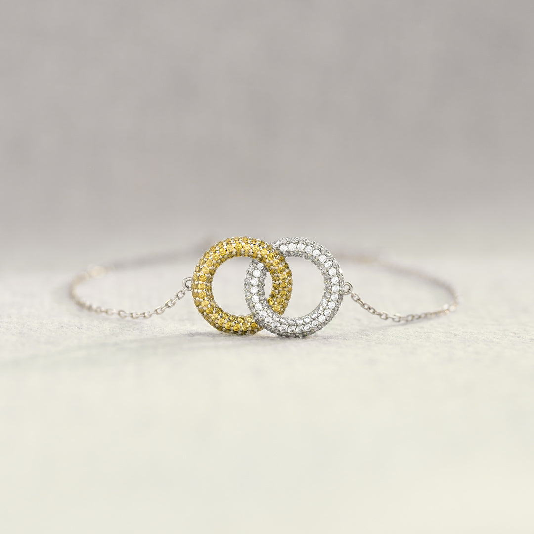 Custom Birthstone Linking Circles Bracelet