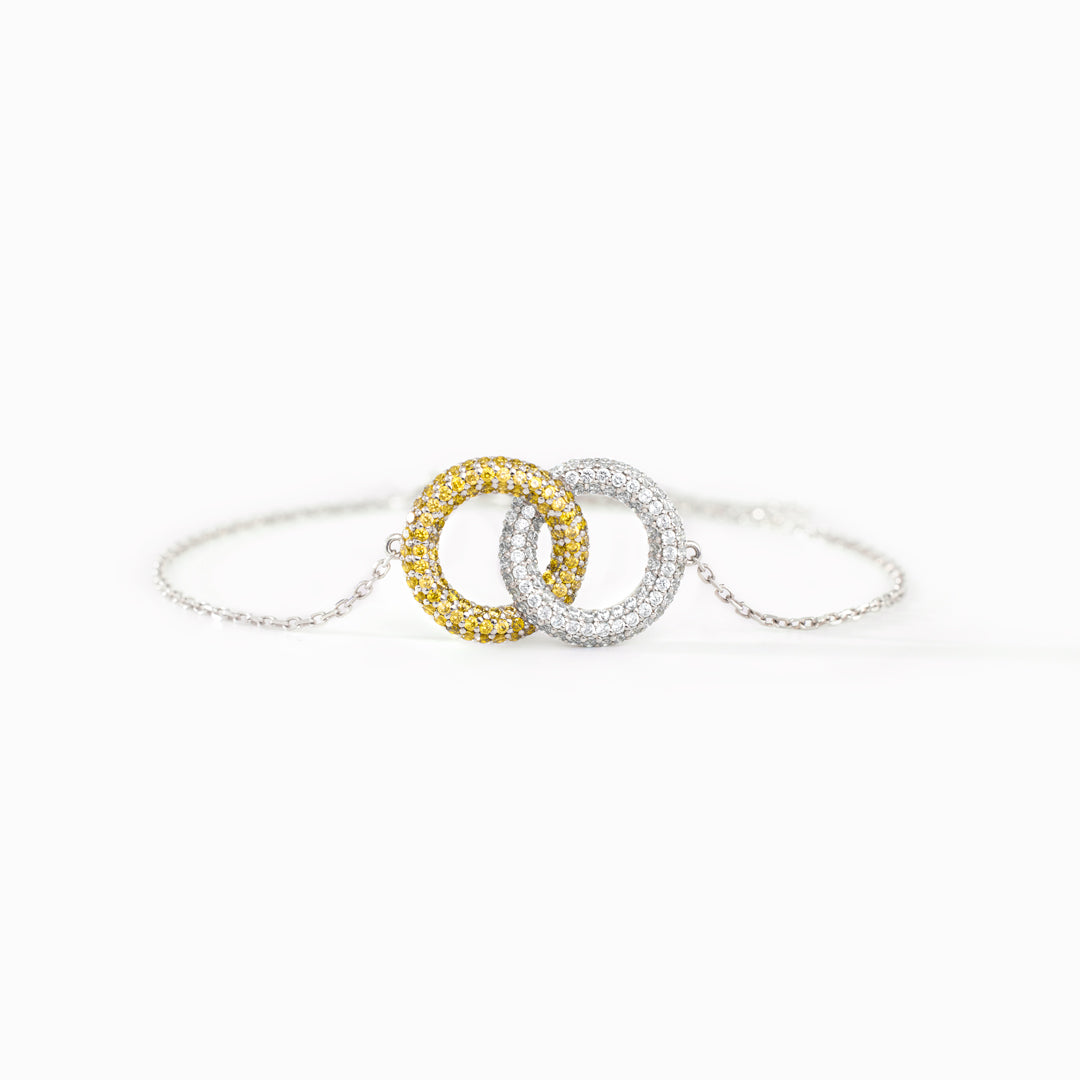 Custom Birthstone Linking Circles Bracelet