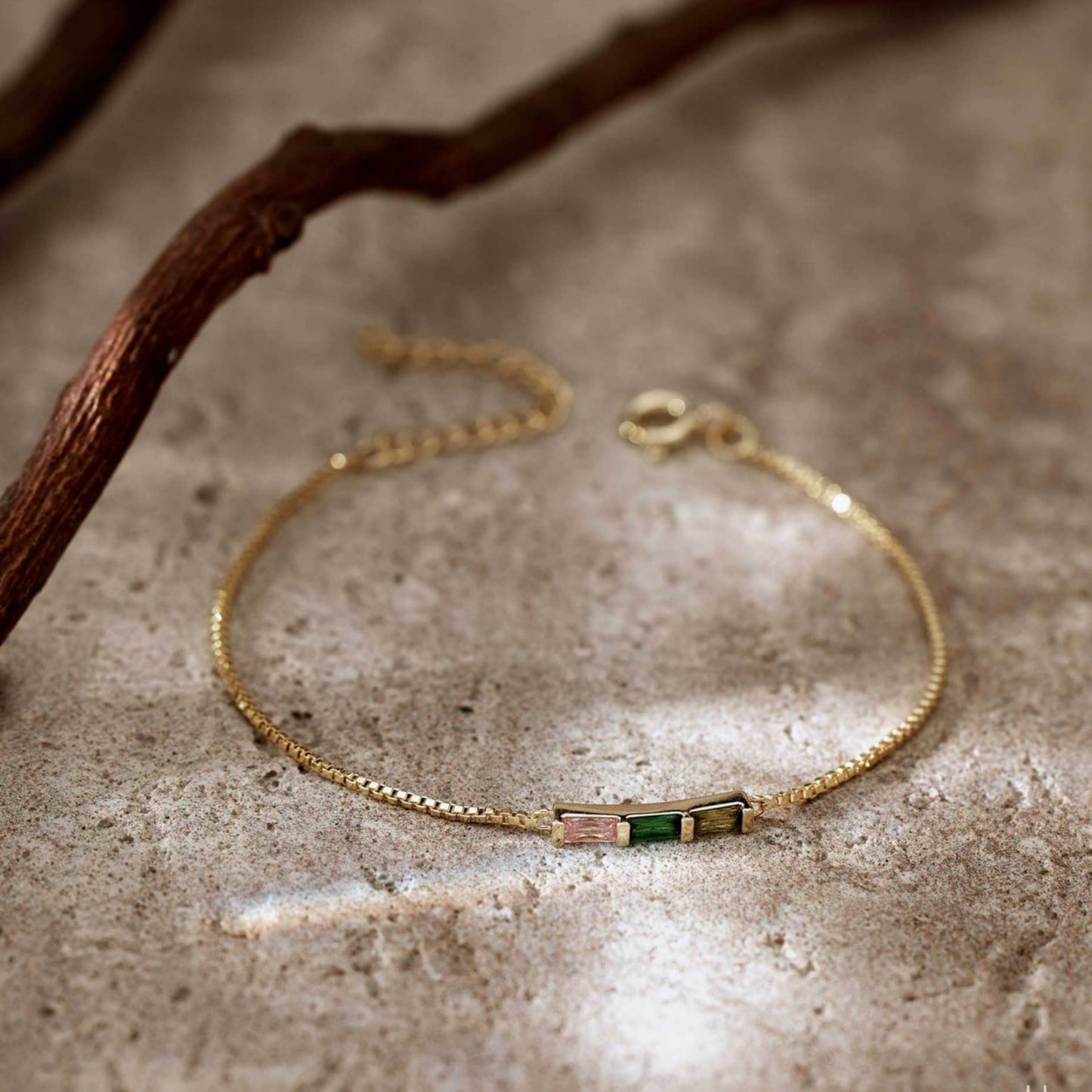 14k Gold Birthstone Bracelet