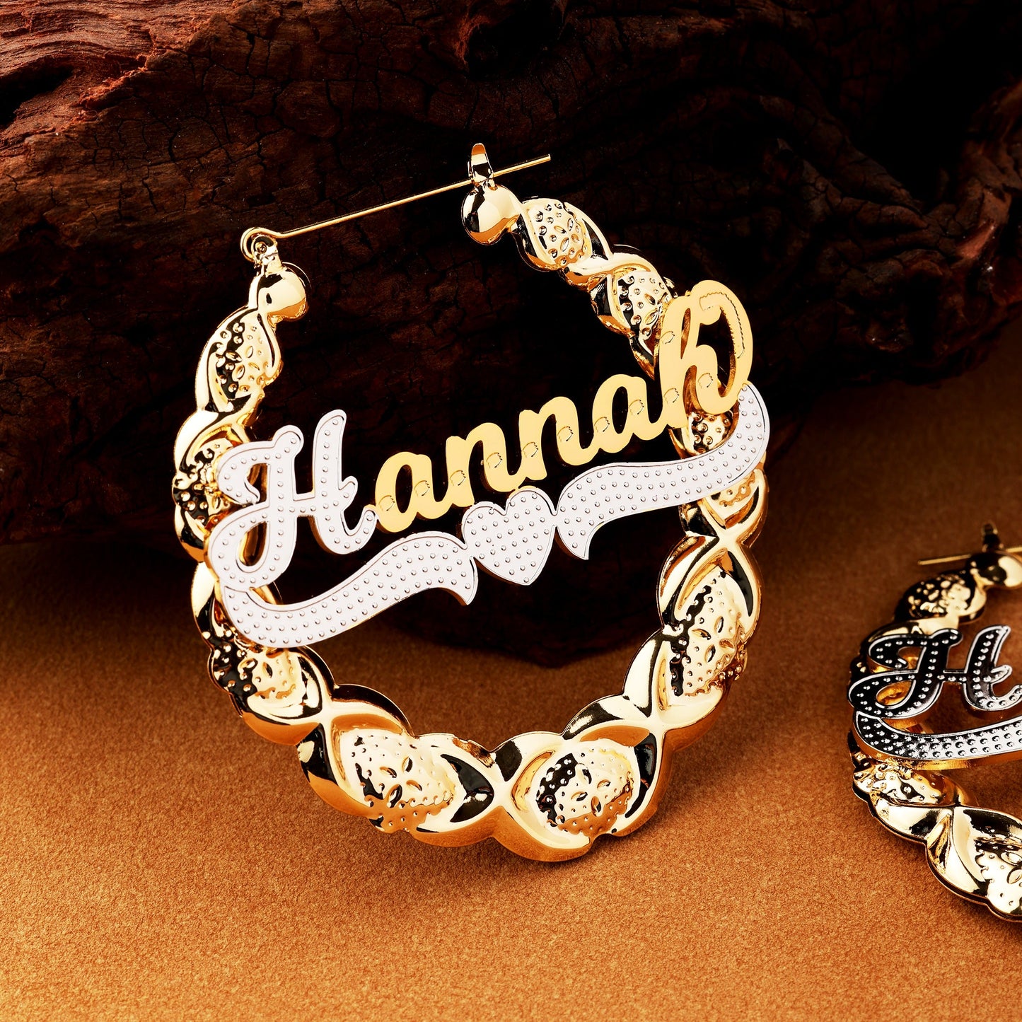 ♥️Heart Shaped Name Hoop Earrings