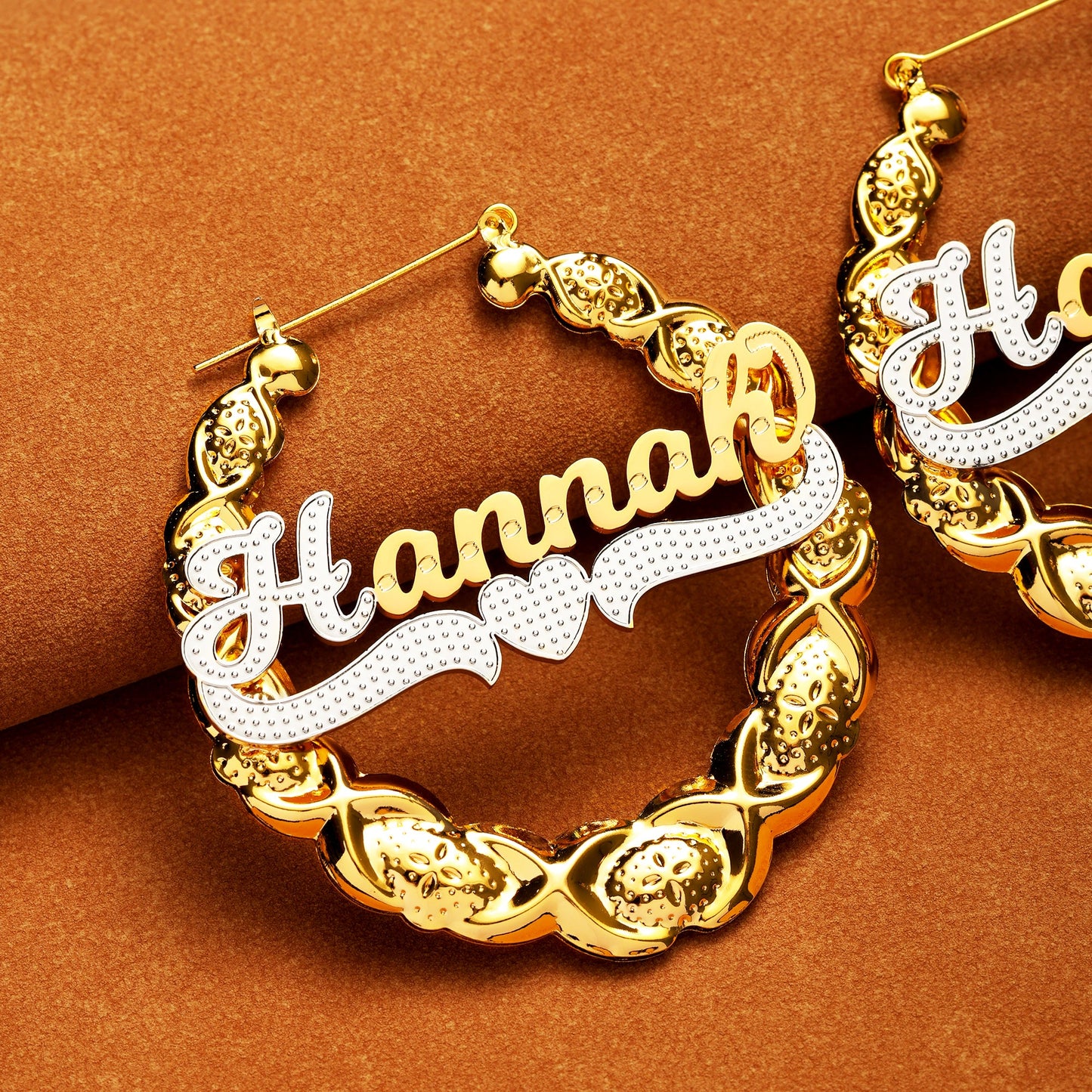 ♥️Heart Shaped Name Hoop Earrings