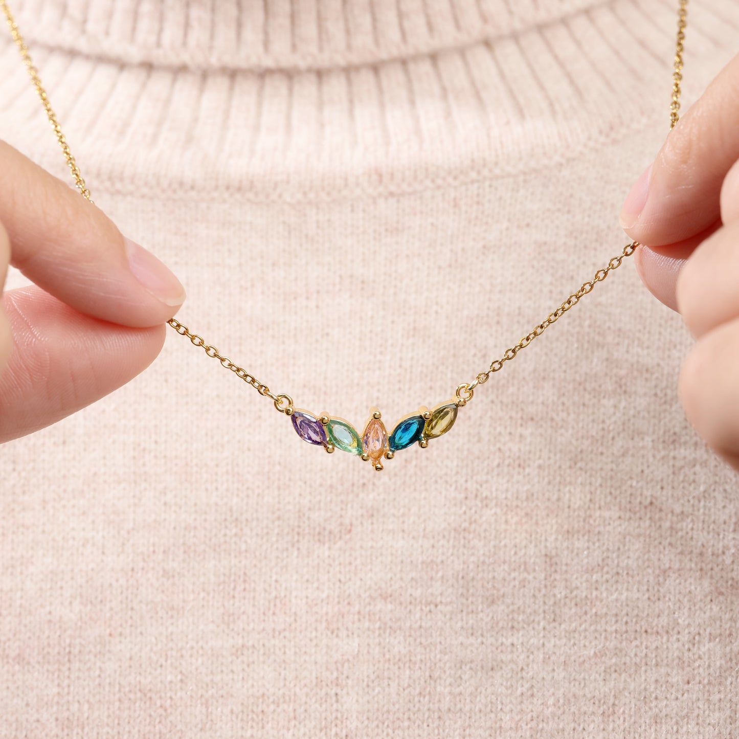 Family Birthstone Necklace