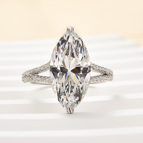 Exquisite Split Shank Marquise Cut Ring