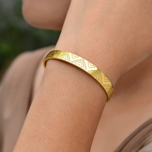 Squad Comes First Golden Triangle Bangle