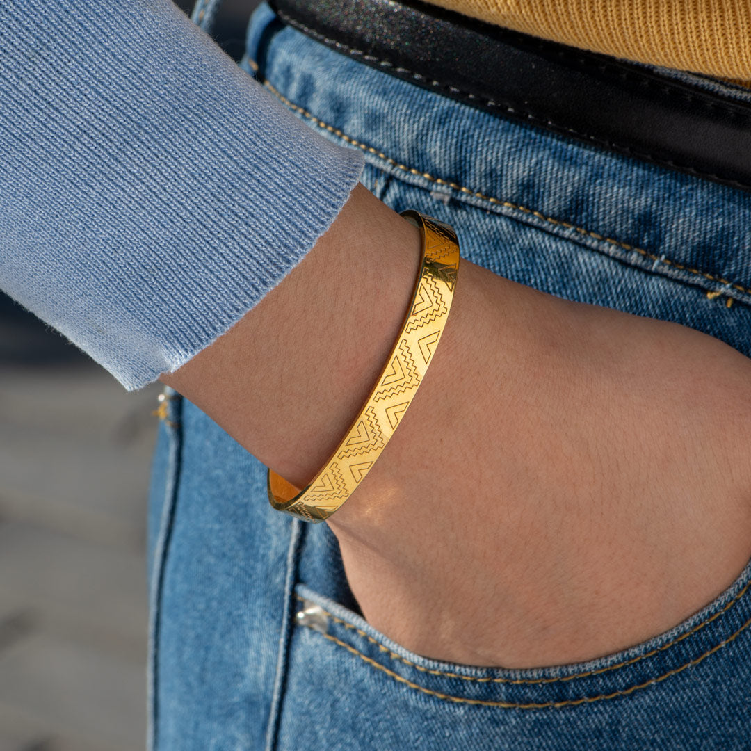 Squad Comes First Golden Triangle Bangle