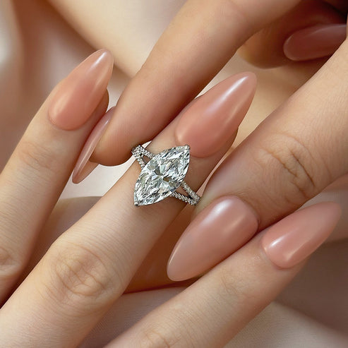 Exquisite Split Shank Marquise Cut Ring