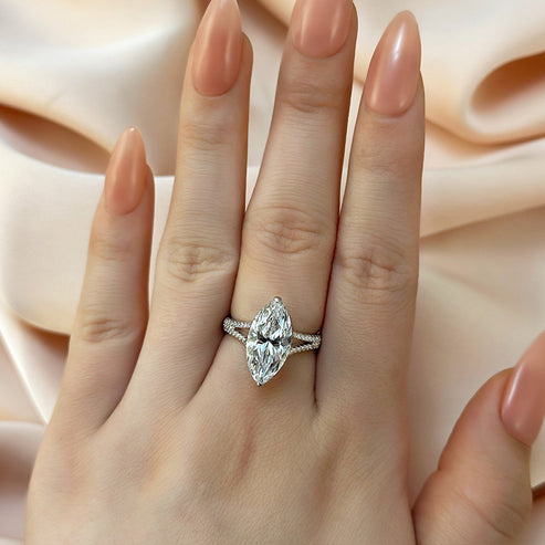 Exquisite Split Shank Marquise Cut Ring