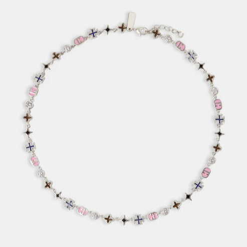 Pink Mixed Motif Gemstone Necklace